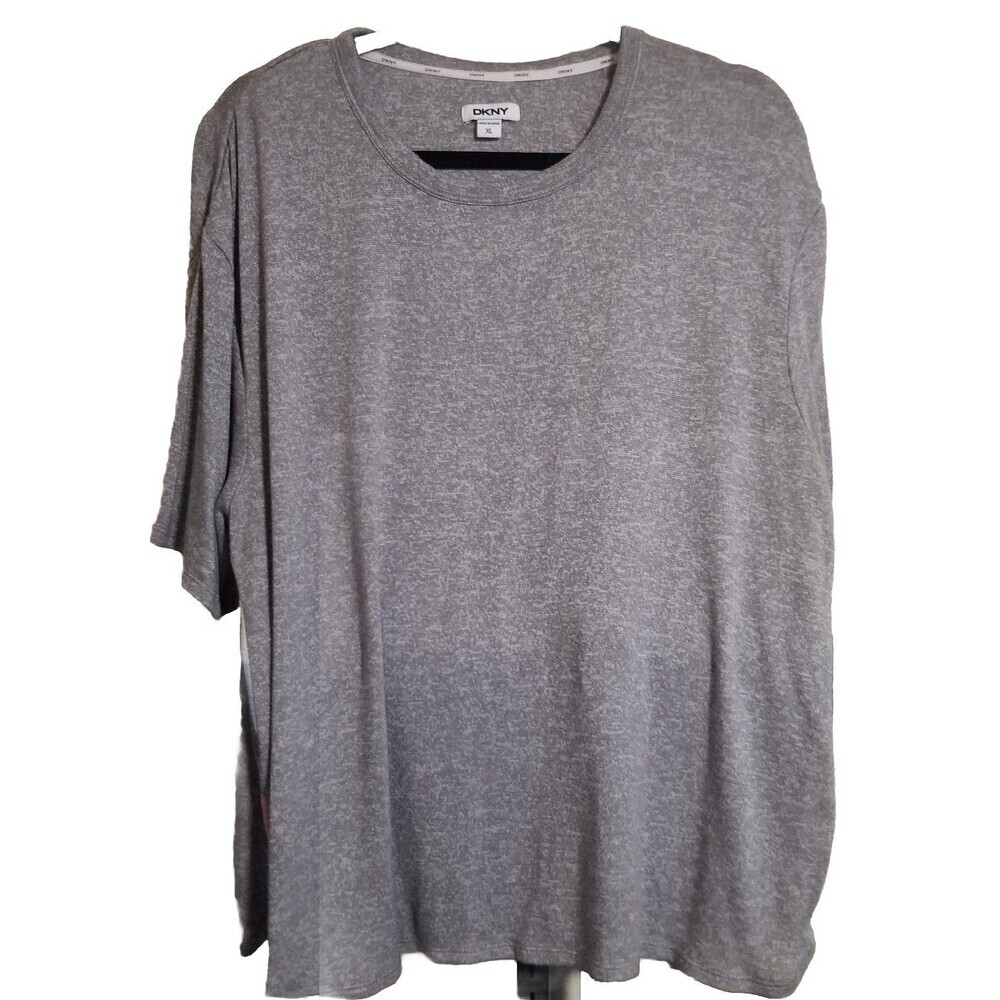 085) DKNY Blouse Gray Xlarge sweater Knit Like Rayon Color Block Lightweight